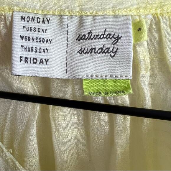 Anthropologie Saturday Sunday Kendra Oversized Tunic Yellow Button-Front S - Picture 4 of 13